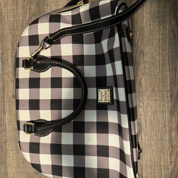 Dooney & Bourke Black and White Checkered Satchel - Picture 2 of 6